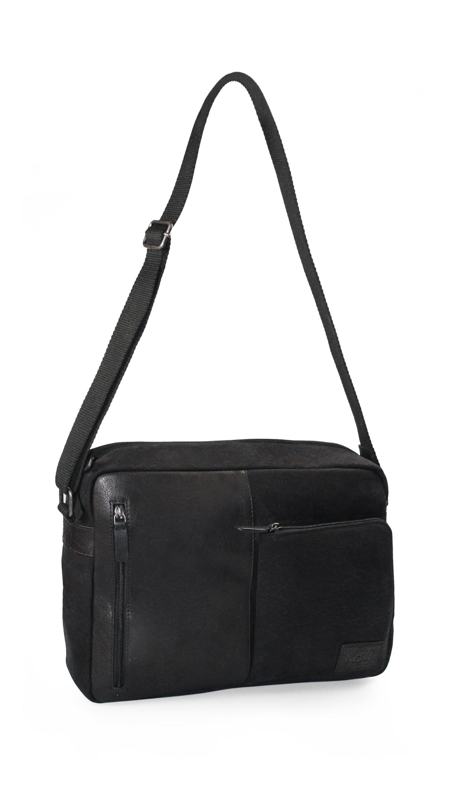 K0043AB | Briefcase in Nylon Waterproof/Vera Pelle pieno fiore con